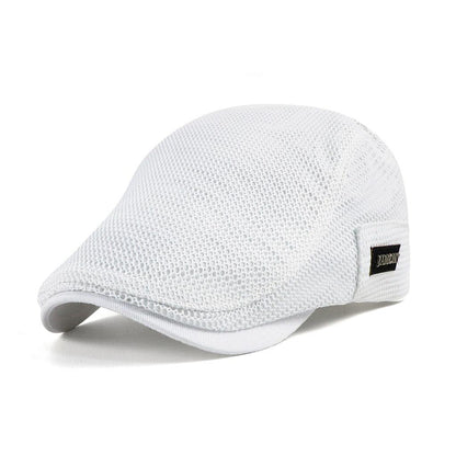 Casual Mesh Beret for Men - AirFlow-White-Nora Luxe