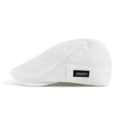 Casual Mesh Beret for Men - AirFlow-White-Nora Luxe