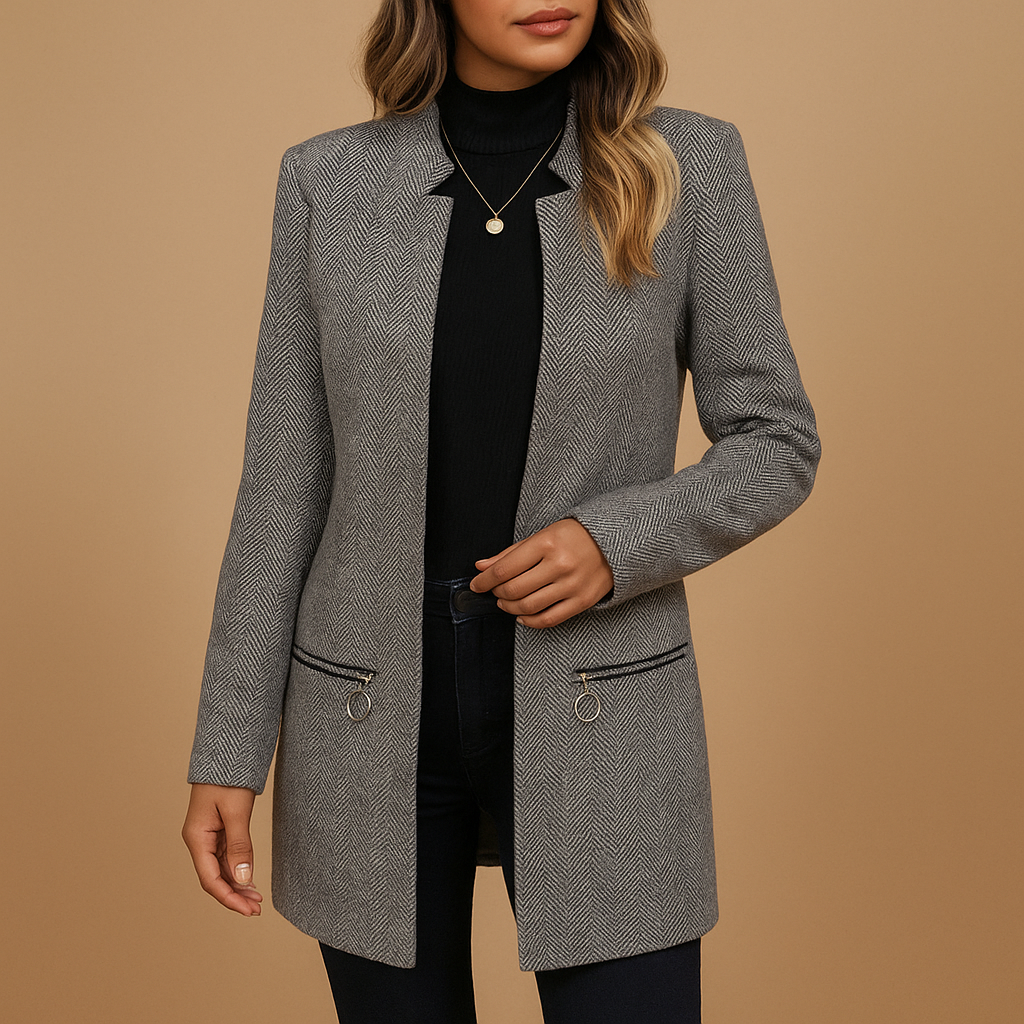 Relaxed Fit Women's Long Sleeve Printed Jacket - Nocini