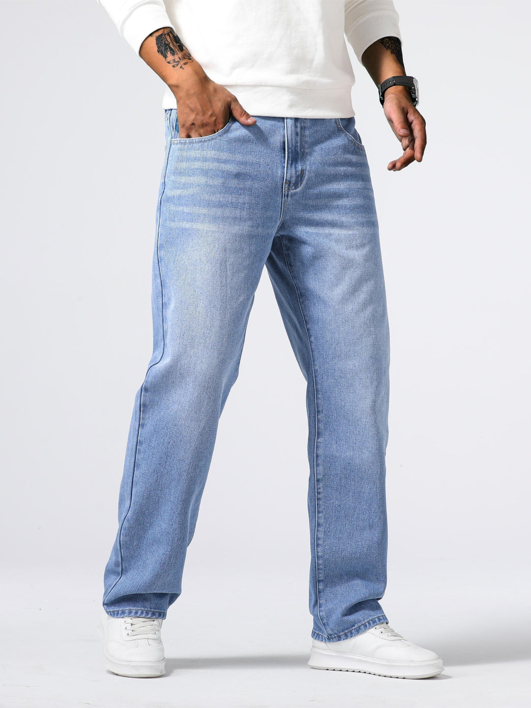 Casual Street Style Men's Jeans – Milan-Light blue-S-The Livary