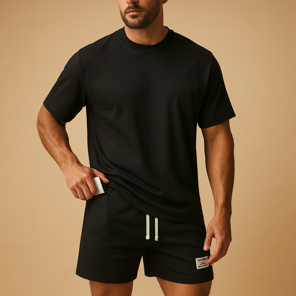 Relaxed Fit Holiday T-Shirt and Shorts Set for Men - Nocini