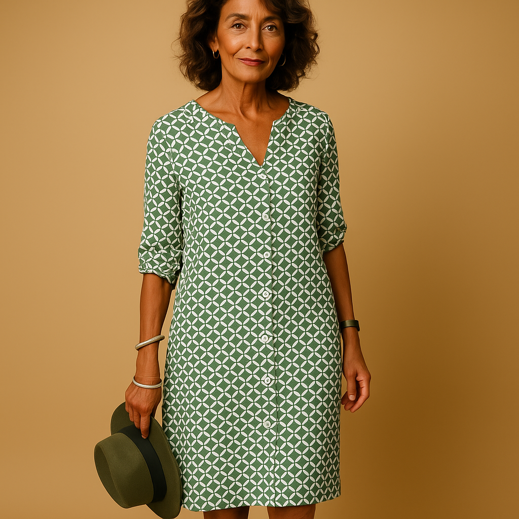 Relaxed Fit V Neck Dress for Ladies - Nocini