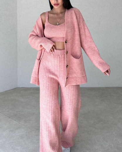 Cozy Women's Knit Lounge Wear Set - Nocini