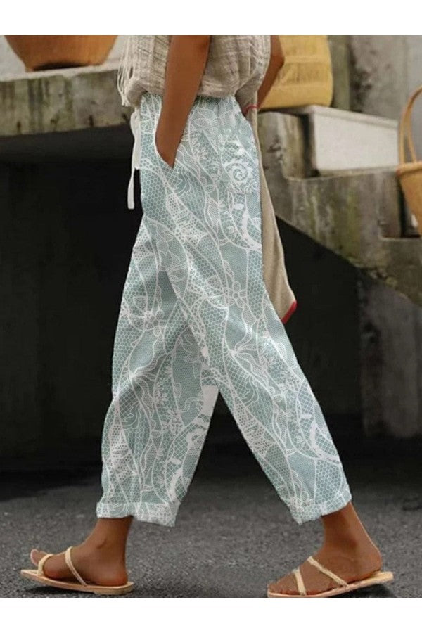Fashionable Floral Comfort Pants - Olytrend