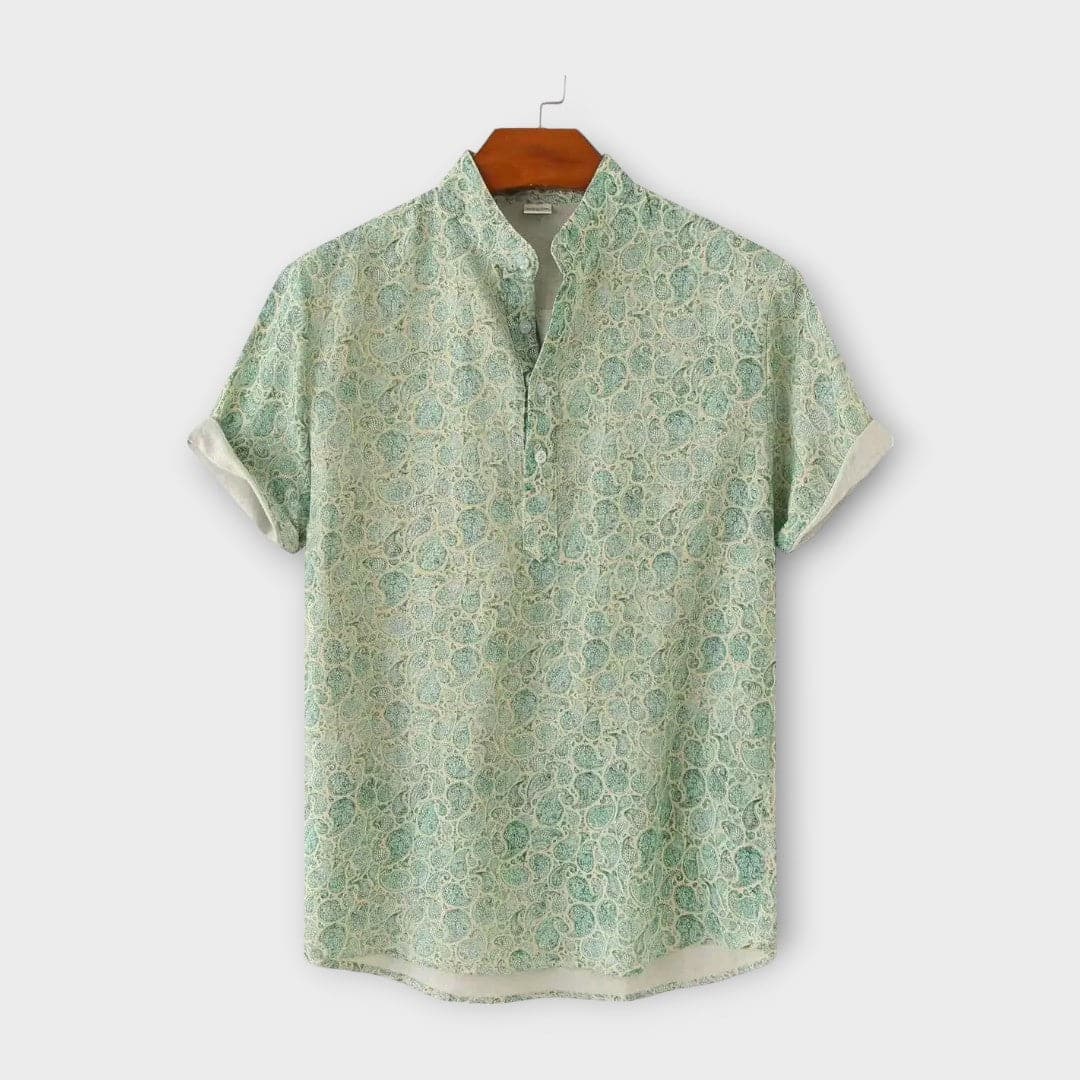 Casual Short Sleeve Floral Button Shirt
