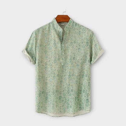 Casual Short Sleeve Floral Button Shirt