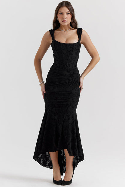 Elegant Long Sleeveless Lace Evening Dress