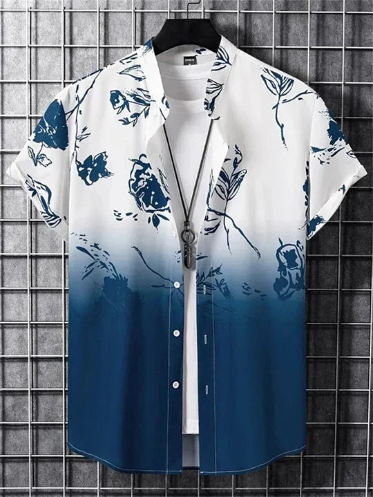 Colorful Floral Hawaiian Shirt Casual Beach Wear