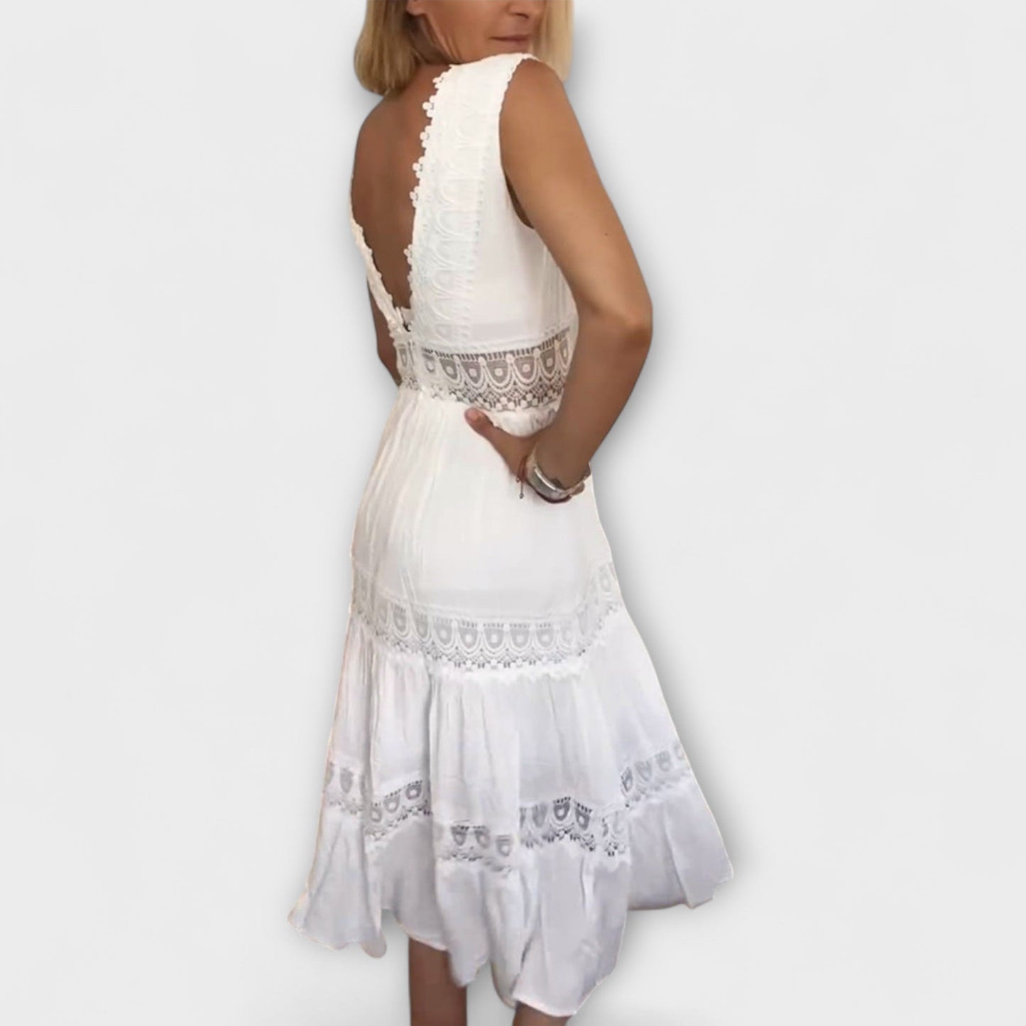 Elegant V-Neck Lace Formal Gown