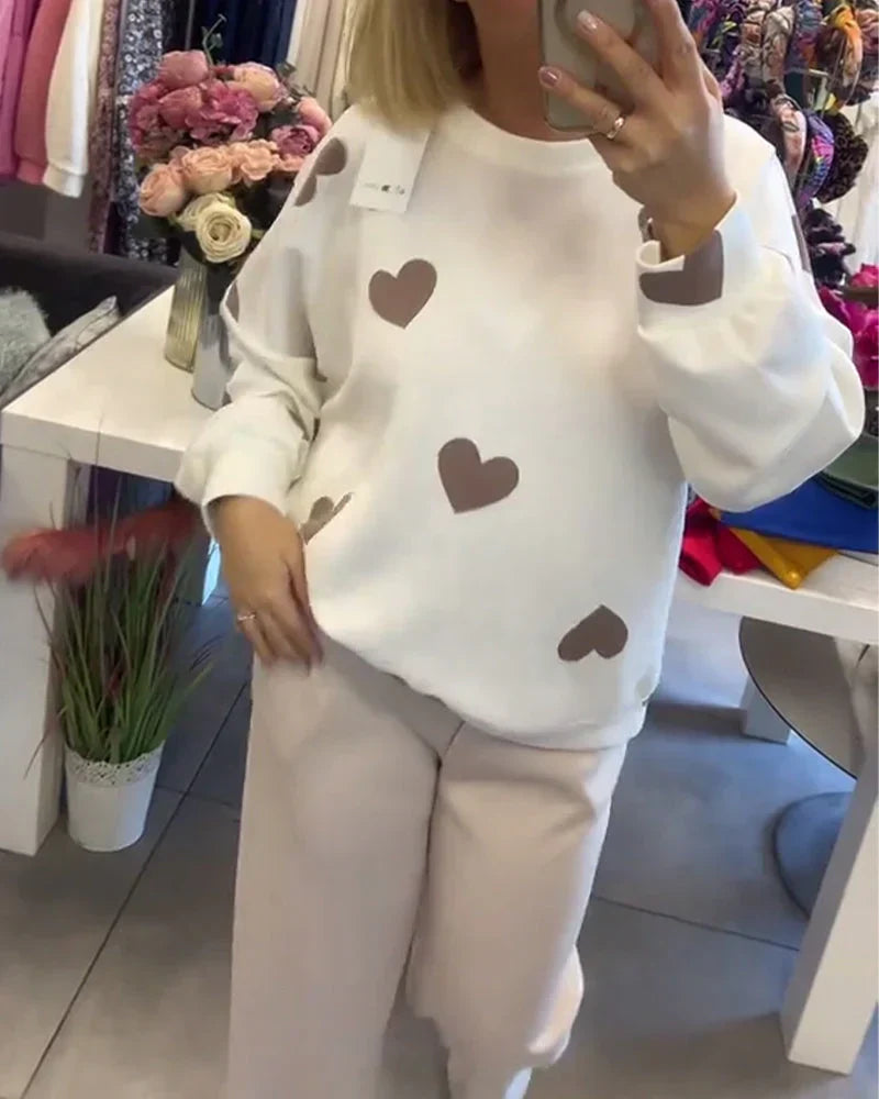 Lovely Heart Pattern Sweater