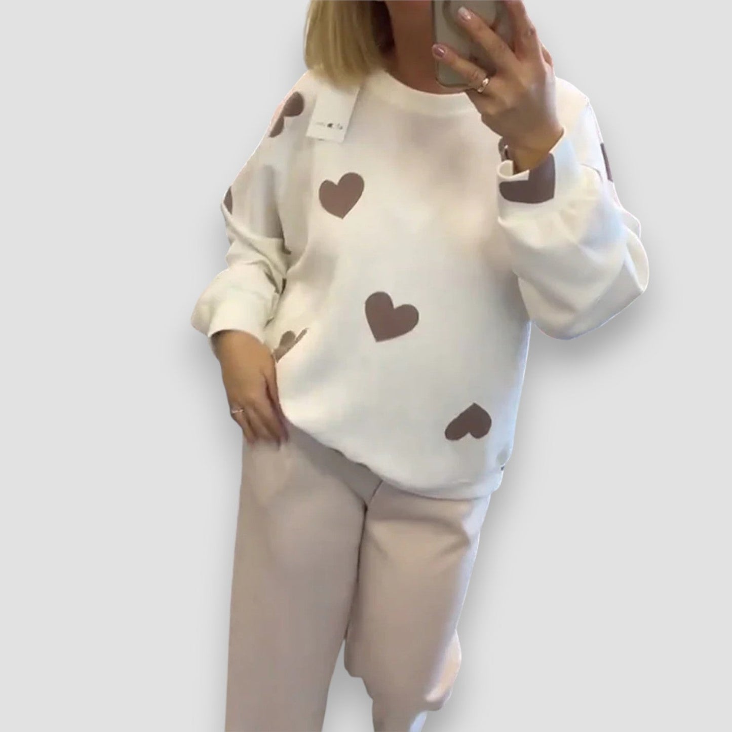 Lovely Heart Pattern Sweater