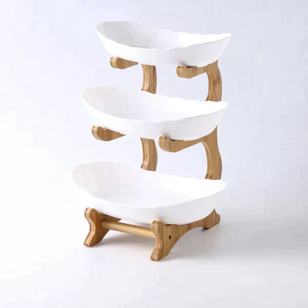 3 Tier Wooden Fruit Serving Platter