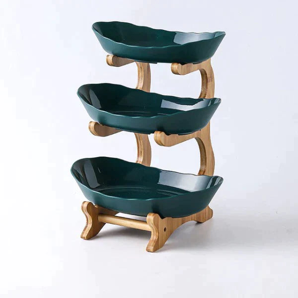 3 Tier Wooden Fruit Serving Platter