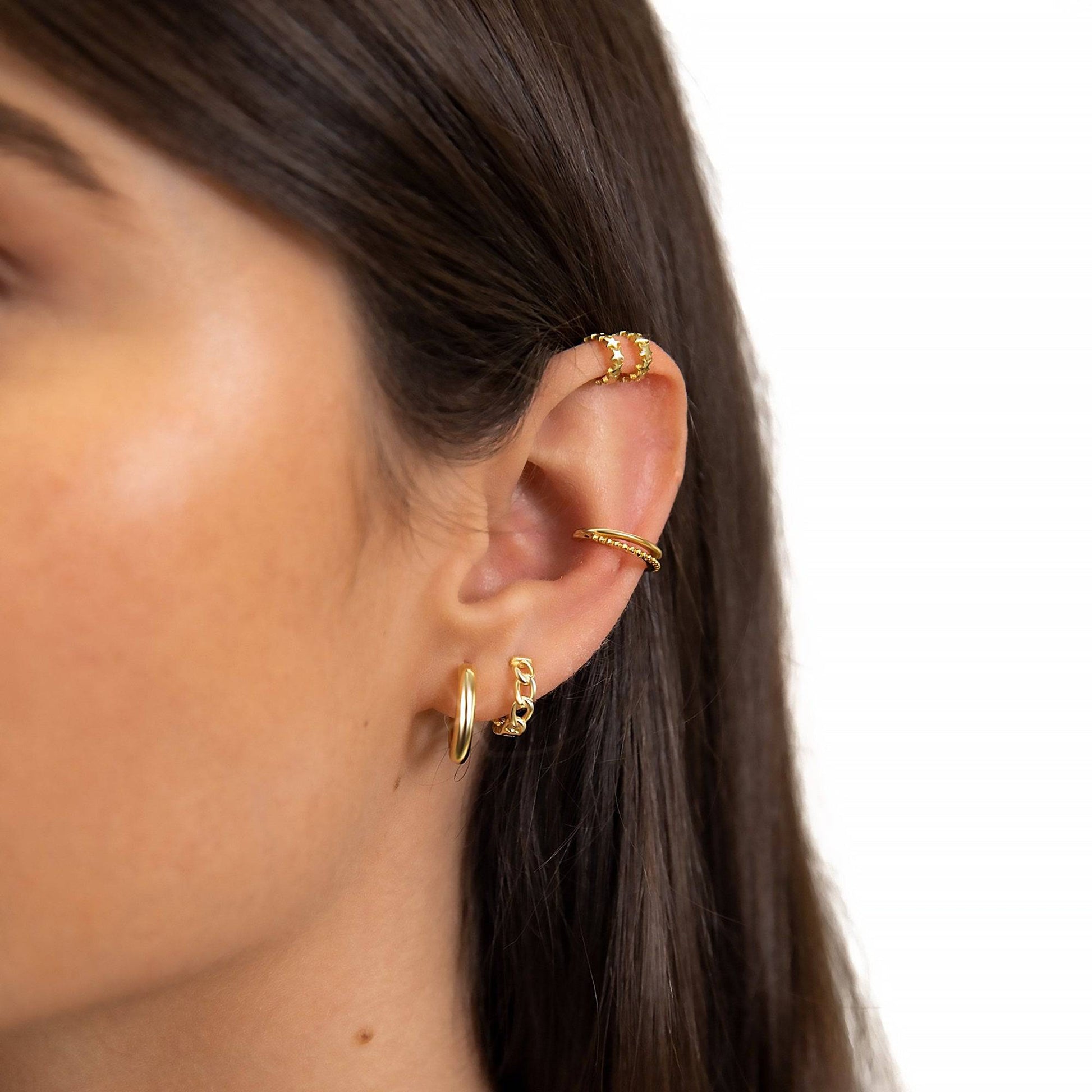 Chain-Shaped Earrings - Noa-Silver-Nora Luxe