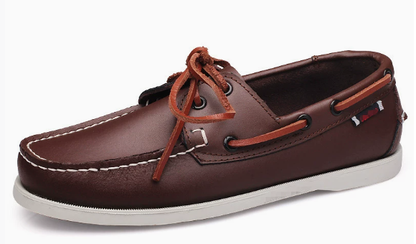Classic Leather Deck Shoes – Navy Blue Low Profile