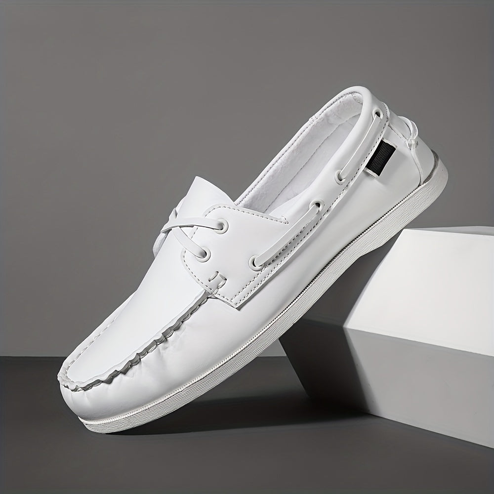 Classic Leather Deck Shoes – Navy Blue Low Profile