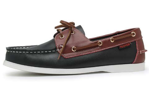 Classic Leather Deck Shoes – Navy Blue Low Profile