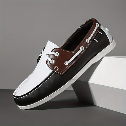 Classic Leather Deck Shoes – Navy Blue Low Profile