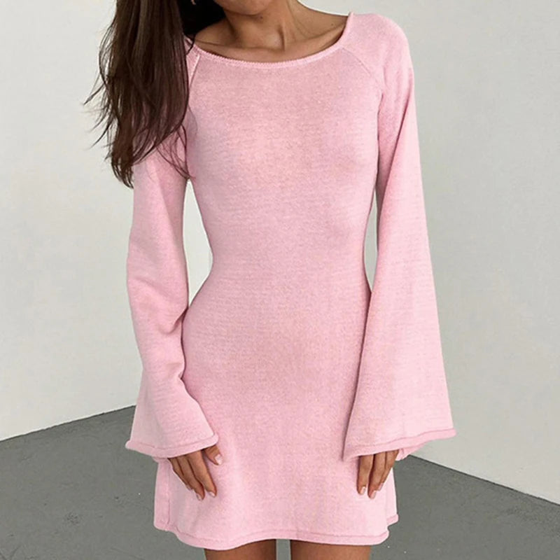 Sleek Women's Backless Bodycon Mini Dress - Olytrend