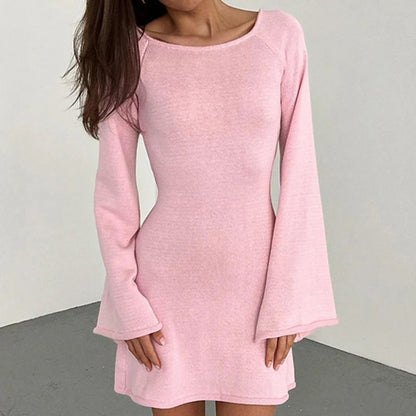 Sleek Women's Backless Bodycon Mini Dress - Olytrend