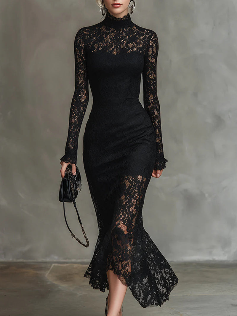 Elegant Ladies' Lace Fit Bodycon Dress - Olytrend