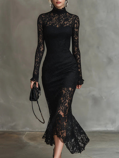 Elegant Ladies' Lace Fit Bodycon Dress - Olytrend