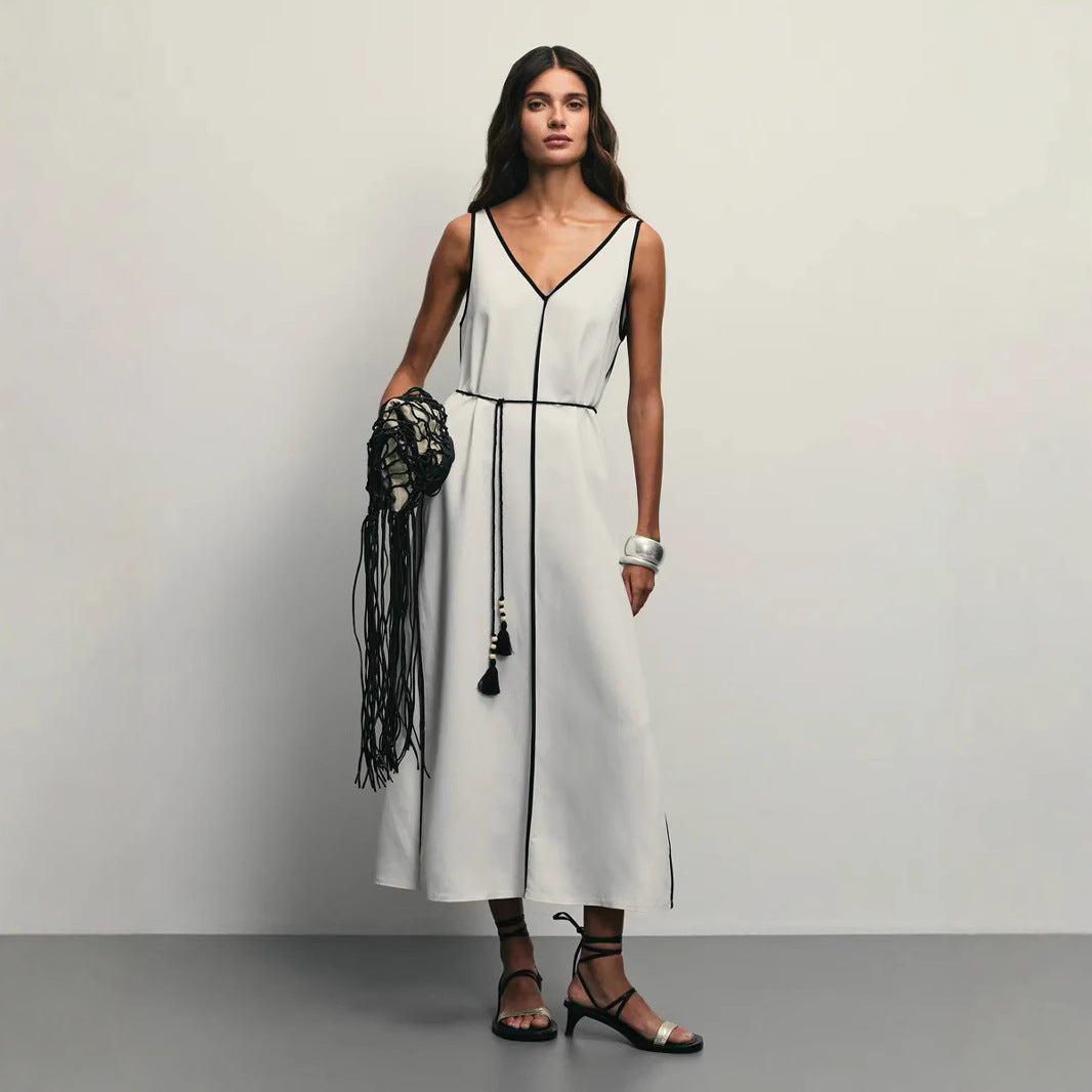 Chic Sleeveless Waist Dress for Women - Olytrend