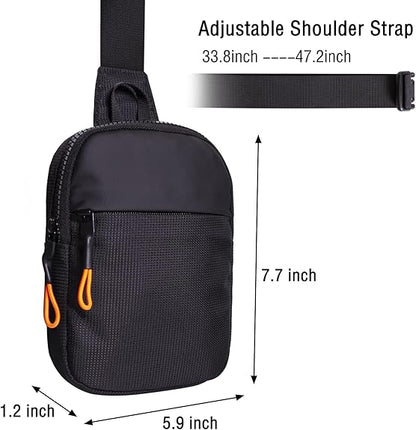 Chest Mini Sling Bag - CrossLite-Black-S-Nora Luxe