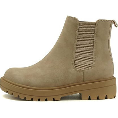 Chic Low Heel Chelsea Ankle Boots - Kailey-Beige-2.5-Nora Luxe