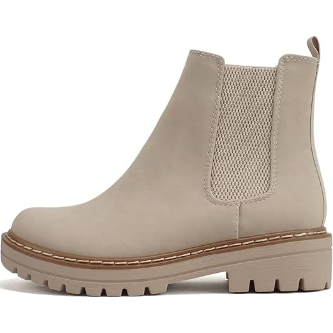 Chic Low Heel Chelsea Ankle Boots - Kailey-Cream/Tan-2.5-Nora Luxe