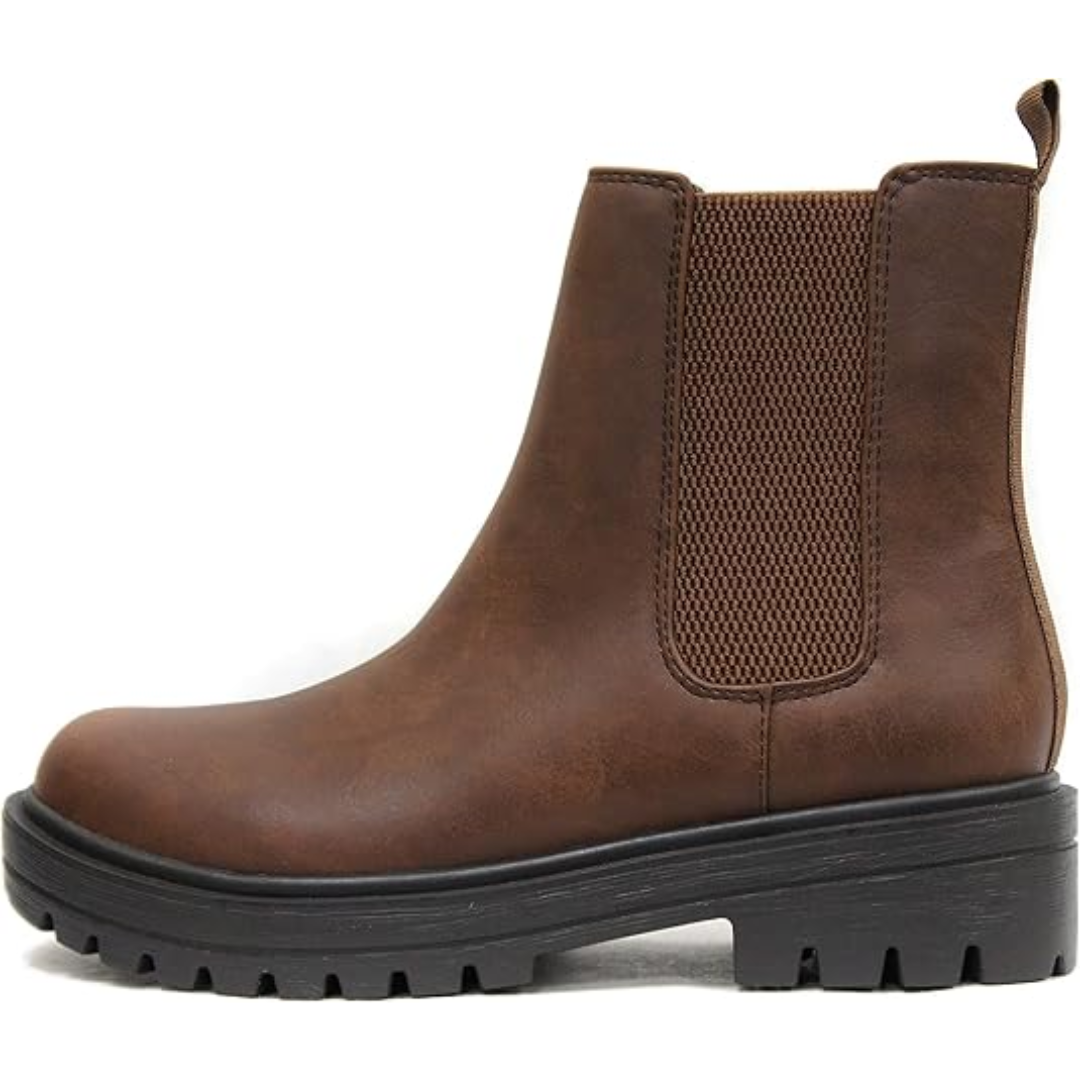 Chic Low Heel Chelsea Ankle Boots - Kailey-Dark Tan-2.5-Nora Luxe