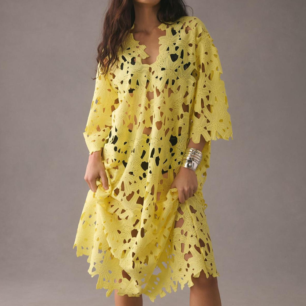Elegant Embroidered Midi Dress for Women - Pexav