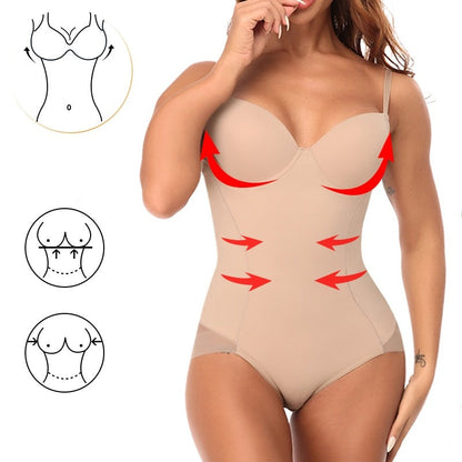 Chic Slimming Shapewear Bodysuit - Élise-Beige-S-The Livary