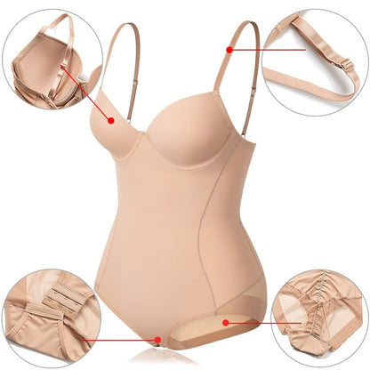 Chic Slimming Shapewear Bodysuit - Élise-Beige-S-The Livary