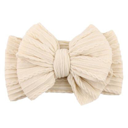 Children's Nylon Headband with Bow-Ivory-Nora Luxe