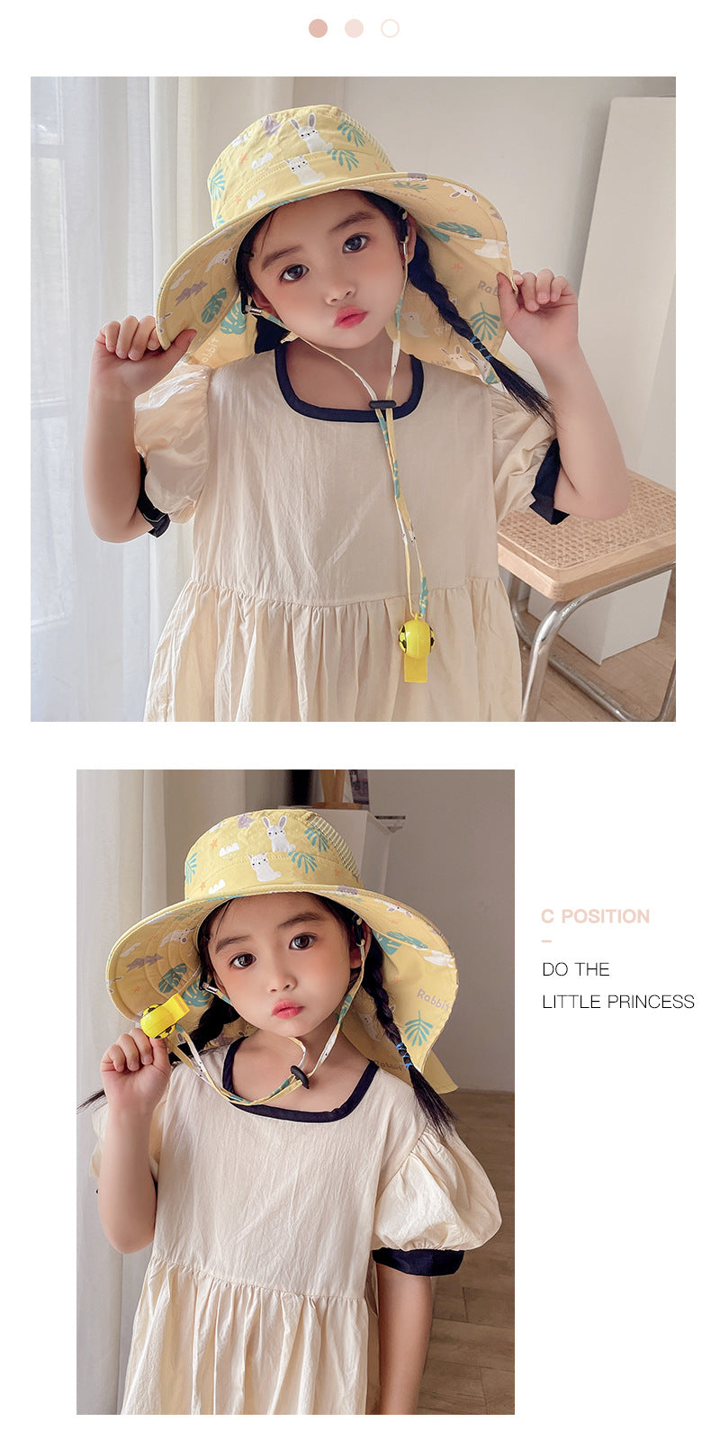 CHILDREN'S SUN HAT WITH UPF 50+ - WIDE BRIM AND ADJUSTABLE CHIN STRAP-Pink-Nora Luxe