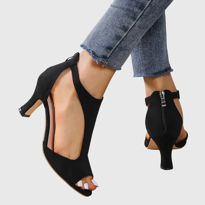 Image of Christina | Women's Peep Toe T-Strap Heeled Shoes