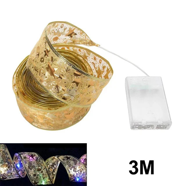 Christmas Lights Ribbon - TwinkleRibbon-Style 5-118.11 inches-Nora Luxe