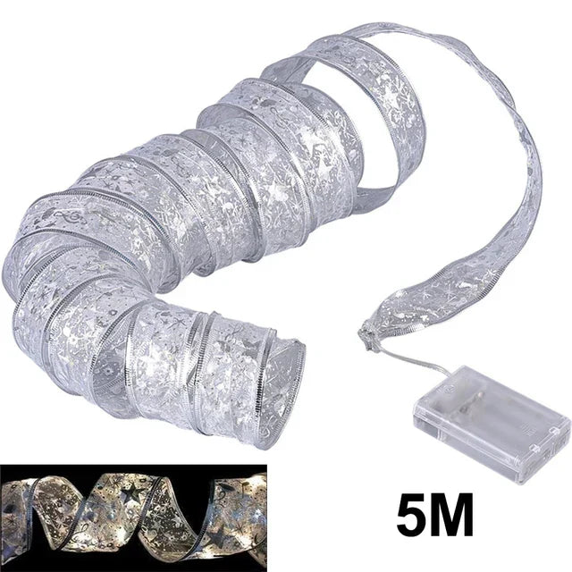 Christmas Lights Ribbon - TwinkleRibbon-Style 6-196.85 inches-Nora Luxe