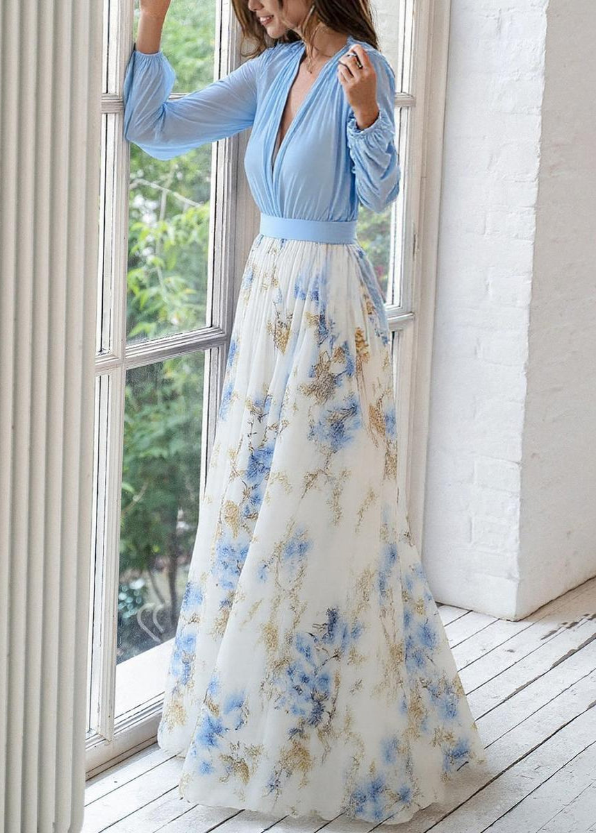 Image of Claire | Women's V-Neck A-Line Maxi Dress