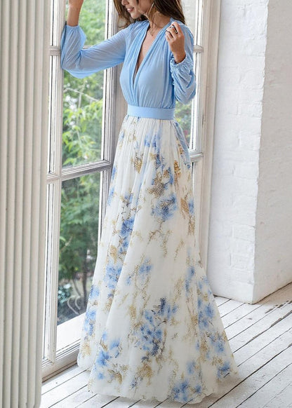 Image of Claire | Women's V-Neck A-Line Maxi Dress