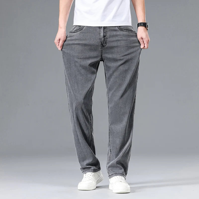 Comfortable Men's Straight Leg Casual Jeans - Olytrend