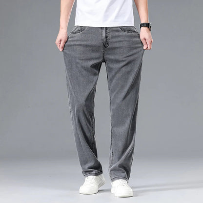 Comfortable Men's Straight Leg Casual Jeans - Olytrend