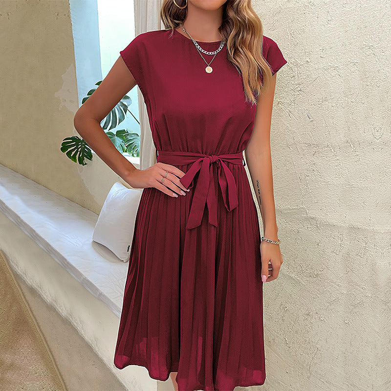 Fit and Flare Short Sleeve Dress for Women