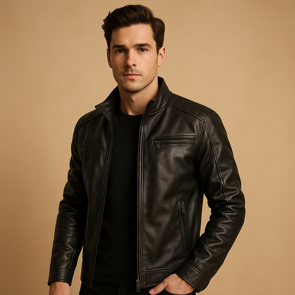 Classic biker jacket for men | Damien - Nocini