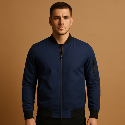 Vintage Zip Up Mens Leather Jacket - Nocini