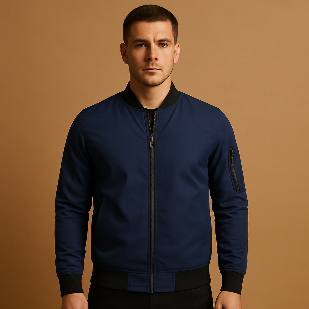 Classic bomber jacket with zip for men | Ethan - Nocini