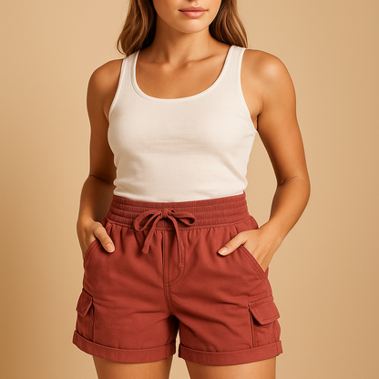 Comfortable Women's Khaki Shorts - Nocini