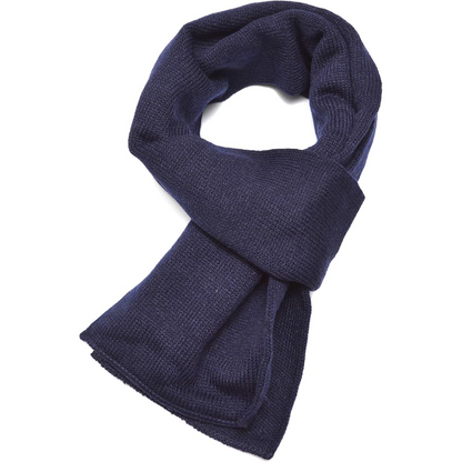 Classic Double Layer Knit Winter Scarf for Men - Xander-Marine Blue-Nora Luxe