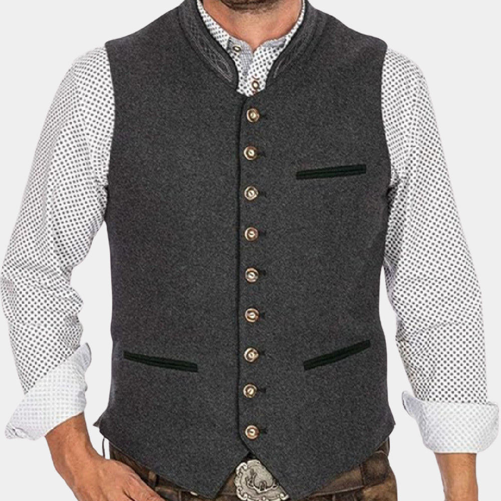 Timeless Charcoal Mens Vest Boris - Pexav